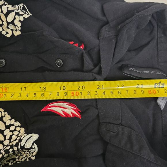 Heart & Dagger Black Exotic Embroidered Long Sleeve, Medium - Picture 3 of 6